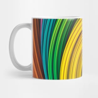 Colorful Abstract Art Strands. Pink, Blue,Yellow, Orange Mug